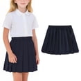 thumbnail image 1 of Girls Preppy Style Pleated Mini Skirt Elastic Waist High Waist A-Line Classic Uniform School Cute Tennis Skirts with Liner, 1 of 7