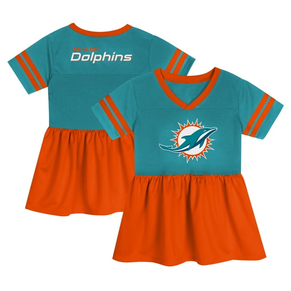 Girls Preschool Aqua Miami Dolphins Stadium Lights Fashion Jersey Dress