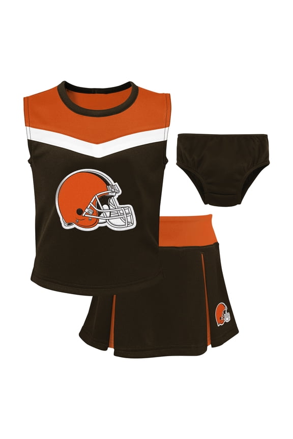 Girls Preschool Brown Cleveland Browns Spirit Cheerleader Two-Piece Set with Bloomers