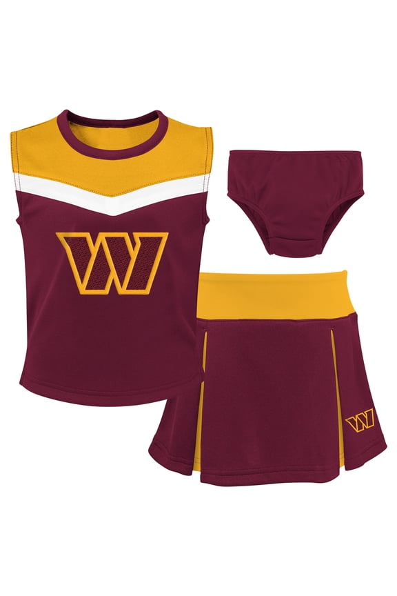 Girls Preschool Burgundy Washington Commanders Spirit Cheerleader Two-Piece Set with Bloomers