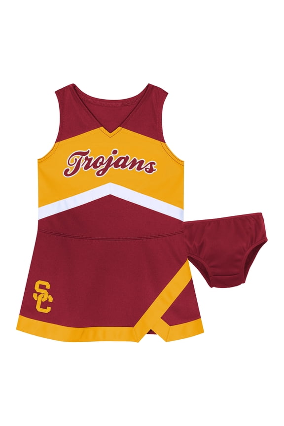 Girls Preschool Outerstuff Cardinal USC Trojans Two-Piece Cheer Captain Jumper Dress & Bloomers Set