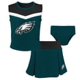 thumbnail image 1 of Girls Preschool Green Philadelphia Eagles Spirit Cheerleader Two-Piece Set with Bloomers, 1 of 4