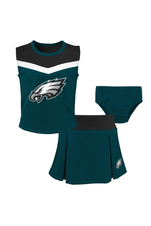 Girls Preschool Green Philadelphia Eagles Spirit Cheerleader Two-Piece Set with Bloomers