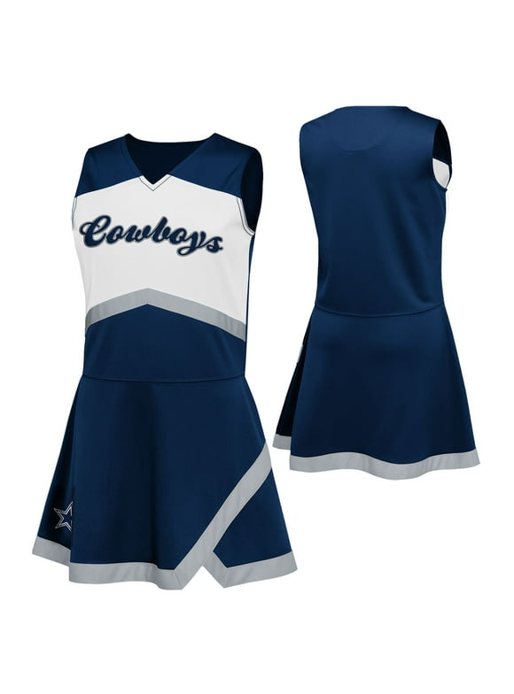 Girls Preschool Navy Dallas Cowboys Two-Piece Cheer Captain Jumper Dress with Bloomers Set