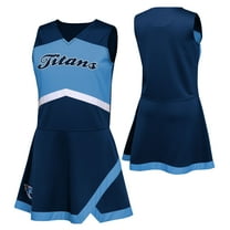 Girls Preschool Navy Tennessee Titans Two-Piece Cheer Captain Jumper Dress with Bloomers Set