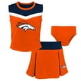 thumbnail image 1 of Girls Preschool Orange Denver Broncos Spirit Cheerleader Two-Piece Set with Bloomers, 1 of 4