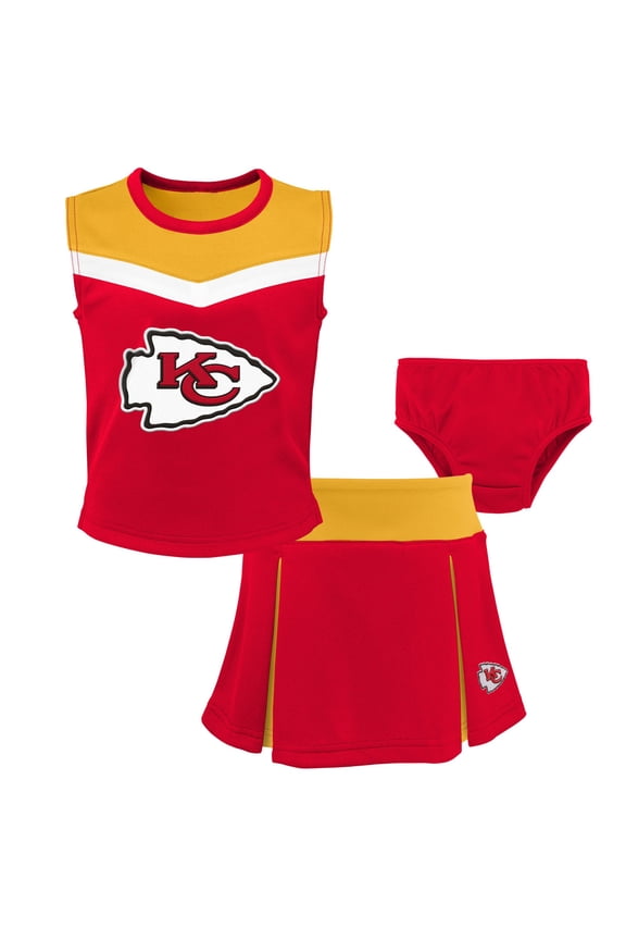 Girls Preschool Red Kansas City Chiefs Spirit Cheerleader Two-Piece Set with Bloomers