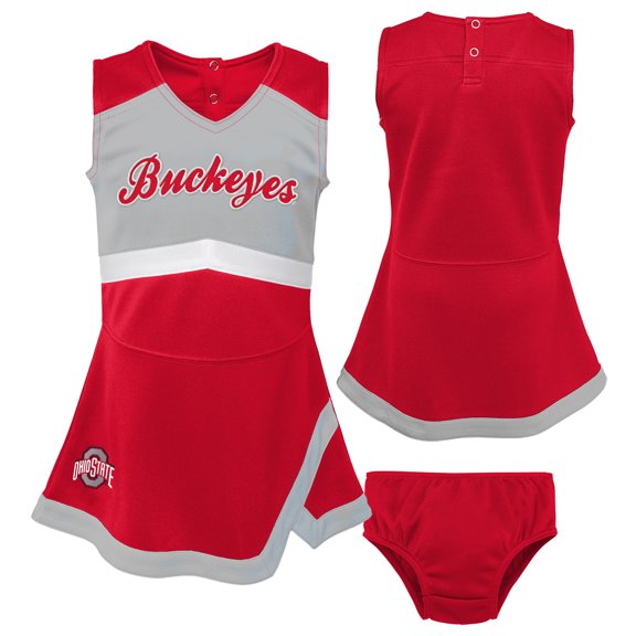 Girls Preschool Outerstuff Scarlet Ohio State Buckeyes Two-Piece Cheer Captain Jumper Dress & Bloomers Set