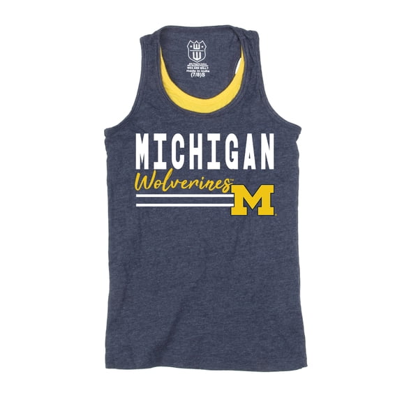 Girls Preschool Wes & Willy Navy Michigan Wolverines Racerback Tank Top