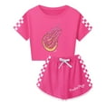 thumbnail image 1 of Girls PrestonPlayz Set – Summer Crop Tee and Shorts with Flame Logo and Checkered Details Kids Gaming Outfit, 1 of 4