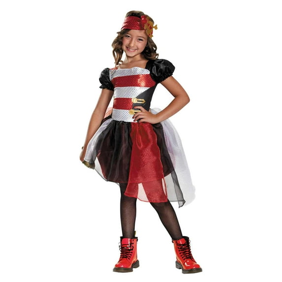 Disguise Girls Pretty Pirate Halloween Costume Sequin Dress Up Outfit M (7-8)