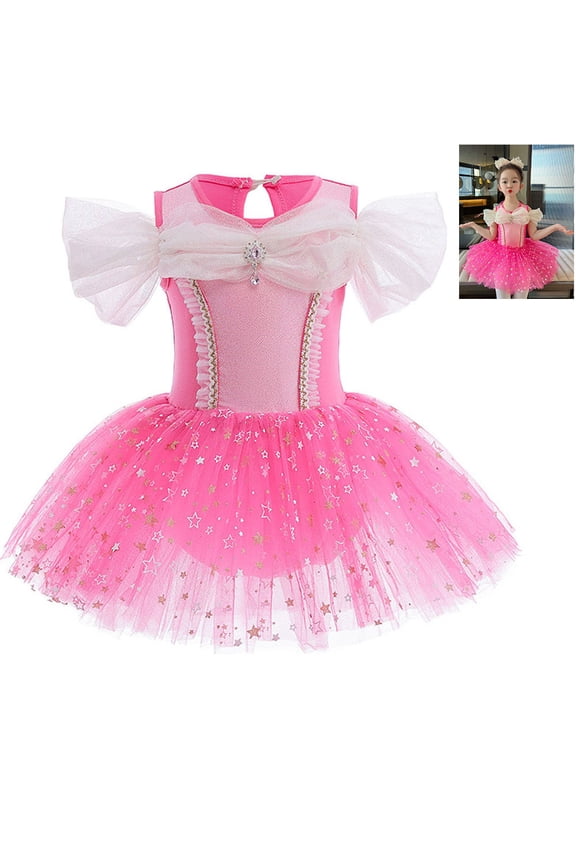Girls Princess Ballet Dress Leotards Skirted Tutu Dancewear Christmas Party Fancy Costume
