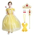 thumbnail image 1 of Girls' Princess Yellow Costumes Princess Dress up Halloween Costume with Accessories for Child 6/7, 1 of 4