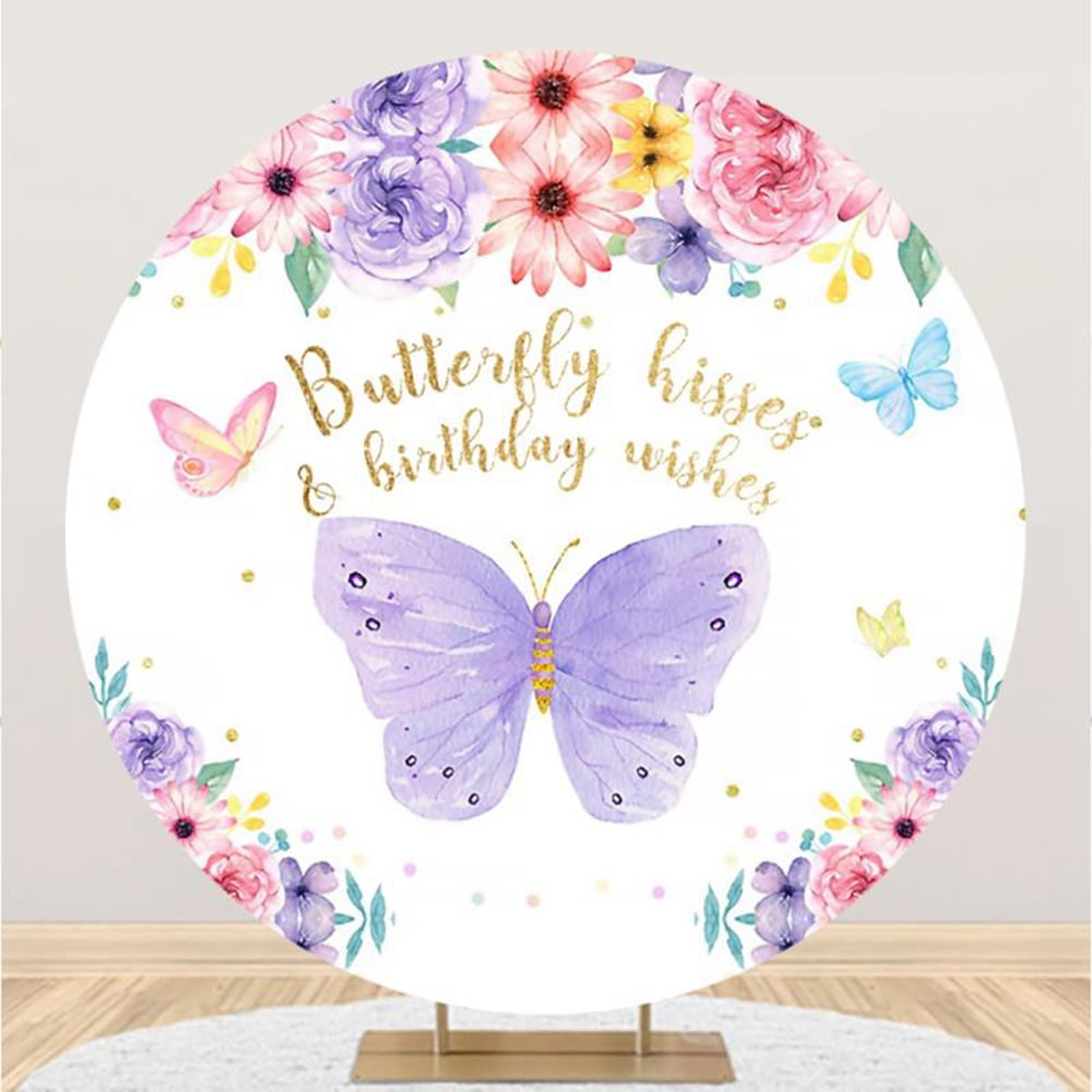 Circle Moon Castle And Floral Girls Birthday Backdrop