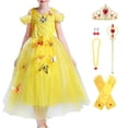thumbnail image 1 of Girls Princess Dress Up Costume Halloween Fancy Dress with Accessories, 1 of 4