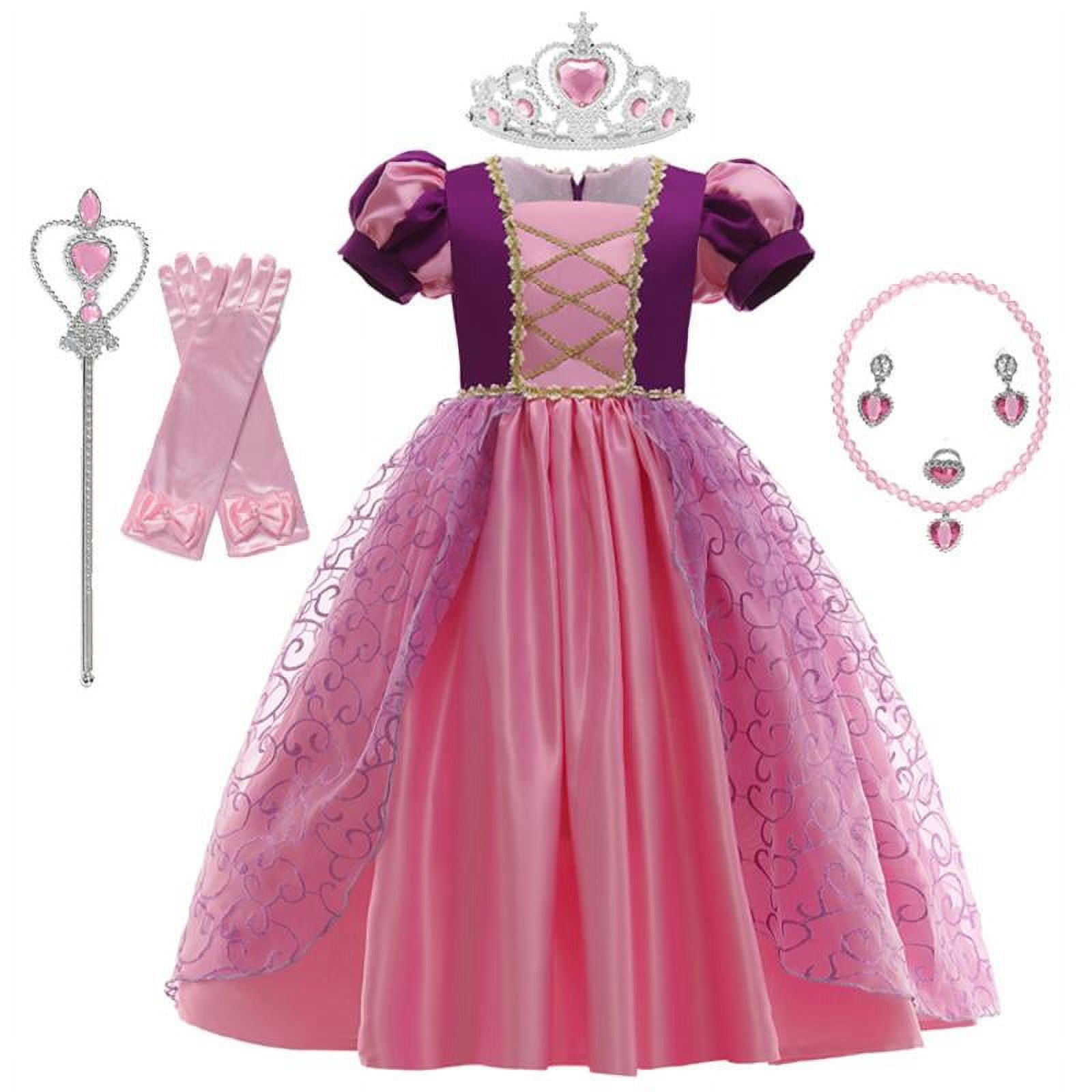 Girls Princess Costume Birthday Party Cosplay Dress with Accessories