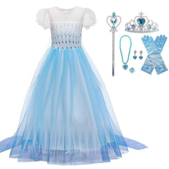 Girls Princess Costumes Short Sleeve Halloween Carnival Cosplay Birthday Party Dress