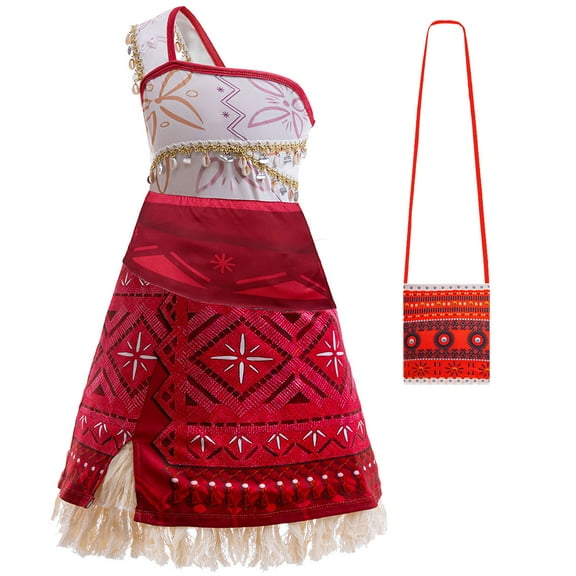 Girls Princess Costumes with Bag Adventure Outfit Halloween Dress Up Birthday Costume, Size 3-4T