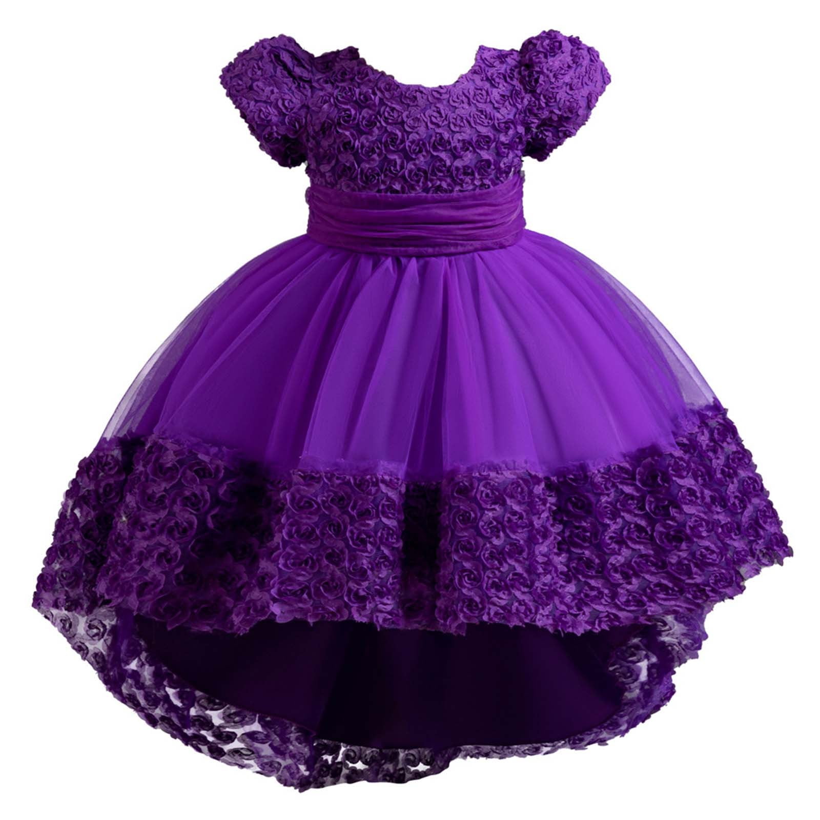 Clearance Girls Princess Dress 3-12 Years Formal Party Wedding Floral Lace Christmas Halloween Fairy Costume High Low Hem (160, Purple) - Walmart.com Clearance Girls Princess Dress 3-12 Years Formal Party Wedding Floral Lace Christmas Halloween Fairy Costume High Low Hem (160, Purple) - Walmart.com