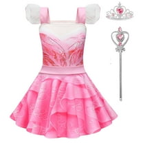 Girls Princess Dress Cosplay Pink Witch Costumes Kids Birthday Halloween Party Outfit