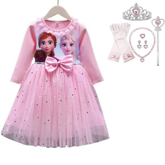 Girls Princess Dress Costume Cosplay Dress Up with Accessories