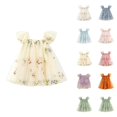 thumbnail image 1 of Girls Princess Dress Flower Girl Dress Ball Gown Flutter Sleeve Tulle Embroidered 3D Flower Floral Embroidery Party Holiday Elegant Fancy Dresses for Girls 3-24M, 1 of 8