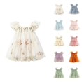thumbnail image 1 of Girls Princess Dress Flower Girl Dress Ball Gown Flutter Sleeve Tulle Embroidered 3D Flower Floral Embroidery Party Holiday Elegant Fancy Dresses for Girls 3-24M, 1 of 8