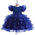 thumbnail image 1 of Girls Princess Dress Kids Ruffles Lace Sequence Wedding Gown Birthday Party Costumes, 1 of 6