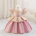 thumbnail image 1 of Girls Princess Dress Rose Flower Bow Tie Party Dresses Tulle Wedding Dresses Bridesmaid Christening Elegant Formal Dress for Girls Pink 3-4 Years, 1 of 6
