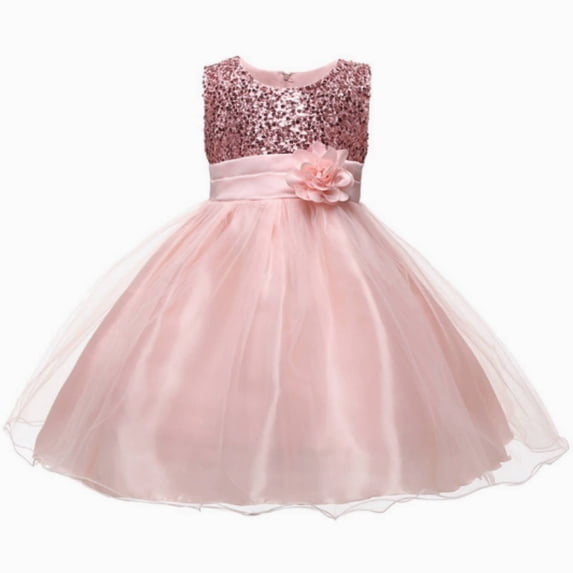 Girls Princess Dress Sequin Tulle Flower Pageant Birthday Party Wedding Bridesmaid Girl Dresses
