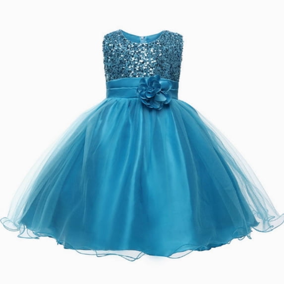 Girls Princess Dress Sequin Tulle Flower Pageant Birthday Party Wedding Bridesmaid Girl Dresses