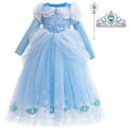 thumbnail image 1 of Girls Princess Dress Up Costume Cinderella Long Sleeve Tulle Dresses, 1 of 7