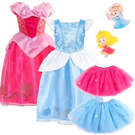 Girls Princess Dress up Trunk Set, Pretend Play Costume for Kids 3-12 Years Birthday Gift
