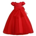 thumbnail image 1 of Girls Princess Dresses,Lace Embroidery Short Sleeve Tutu Tulle Dress Birthday Party Wedding Pageant Bridesmaid Christmas Evening Ball Prom Gown Dresses Girl 3-12 Years, 1 of 7