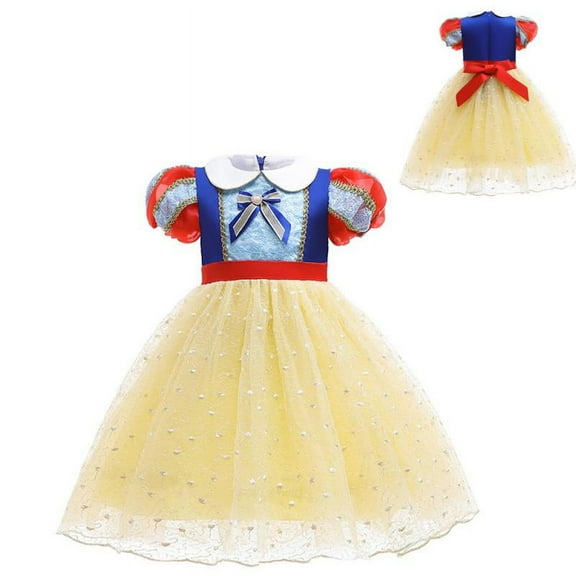 Girls Princess Lace Costume Puff Sleeve Tulle Dress Up Birthday Party Cosplay Christmas Outfits