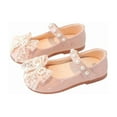 thumbnail image 1 of Girls' Princess Mary Jane Shoes, Soft Sole Leather, Lace Bow, Spring Autumn Dress Shoes, 1 of 4