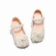 thumbnail image 1 of Girls' Princess Mary Jane Shoes, Soft Sole Leather, Lace Bow, Spring Autumn Dress Shoes, 1 of 5