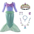 thumbnail image 1 of KAWELL Princess Mermaid Costume Cosplay Party Dress Up with Accessories, 1 of 7