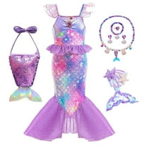 Girls Princess Mermaid Costume Cosplay Party Dress