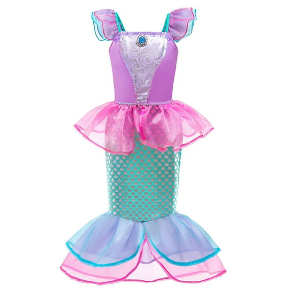 Girls Princess Mermaid Costume Cosplay Party Dress