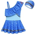 thumbnail image 1 of Girls Princess One Piece Ruffle Swimsuit Kids Bikini Set Swimwear Dress, 1 of 6