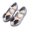 thumbnail image 1 of Girls Princess Shoes High Heeled Shinning Bowknot Decoration Shoes Party Festival Wedding Flower Children Dance Shoes, 1 of 5