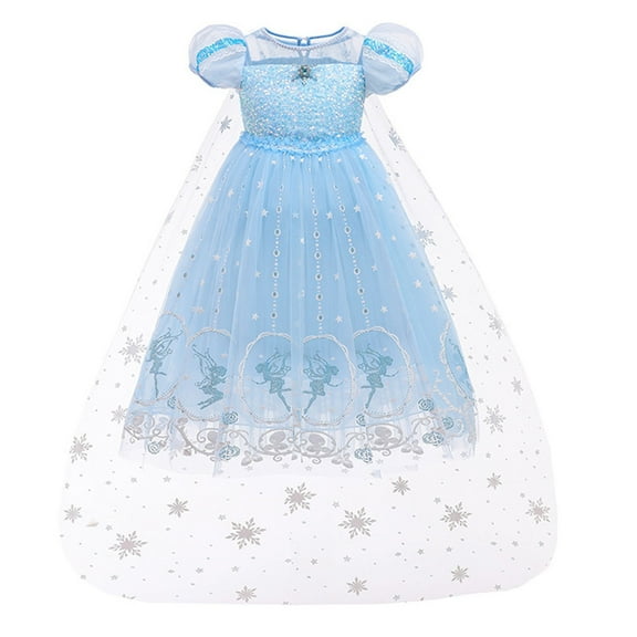 Girls Princess Snow Queen Dress Up Halloween Birthday Fancy Party Costumes
