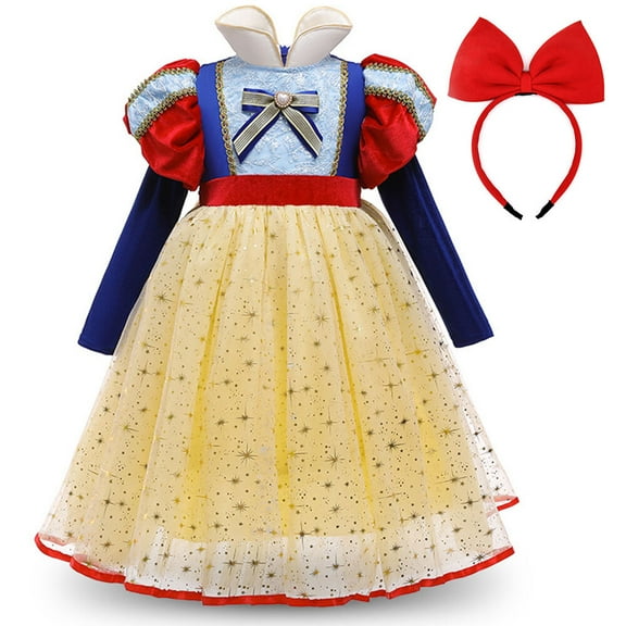 Girls Princess Snow White Costume Birthday Christmas Party Halloween Carnival Fancy Dress Up