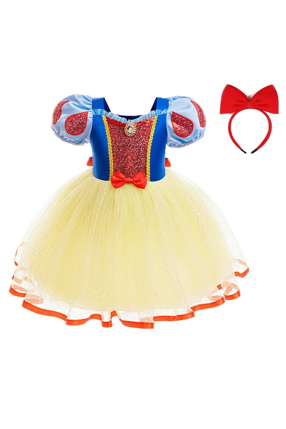 Girls Princess Snow White Costume Halloween Christmas Party Cosplay Outfits 3-8Y