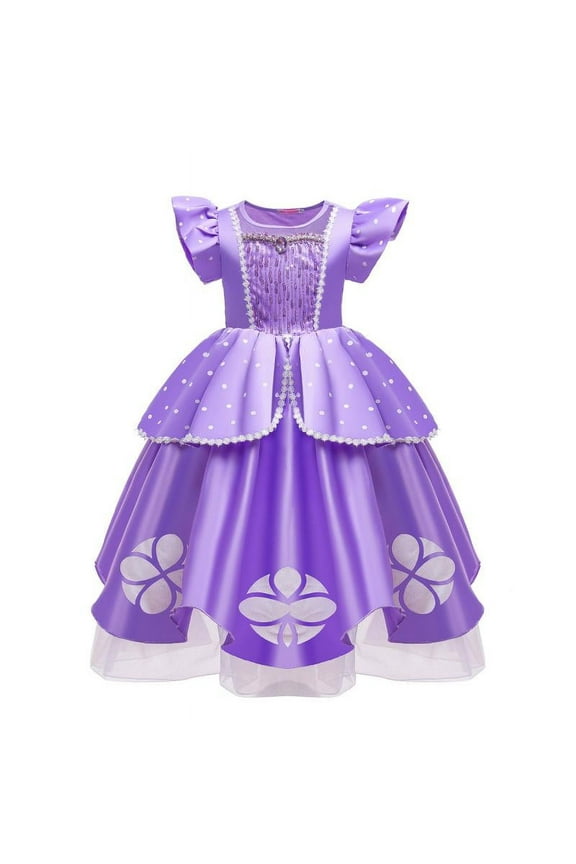 Girls Princess Sofia Costume Birthday Christmas Halloween Cosplay Dress With Accessories