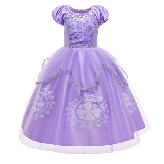 Girls Princess Sofia Fancy Dress Halloween Christmas Birthday Party Ball Gown 3-10T