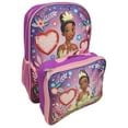 Girls Princess Tiana Full Size 16 Inch Backpack with Detachable Lunch Box