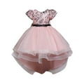 thumbnail image 1 of Girls Princess Tutu Dress Sequin Glitter Tulle Dress Layered Bridesmaid Pageant Wedding Birthday Party Christmas Evening Ball Prom Gown Kids Girls 3-10 Years, 1 of 7