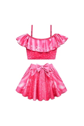 Girls Princess Two-Piece Tankini Swimsuits Ruffles Beach Swimming Swimwear Bikini Set